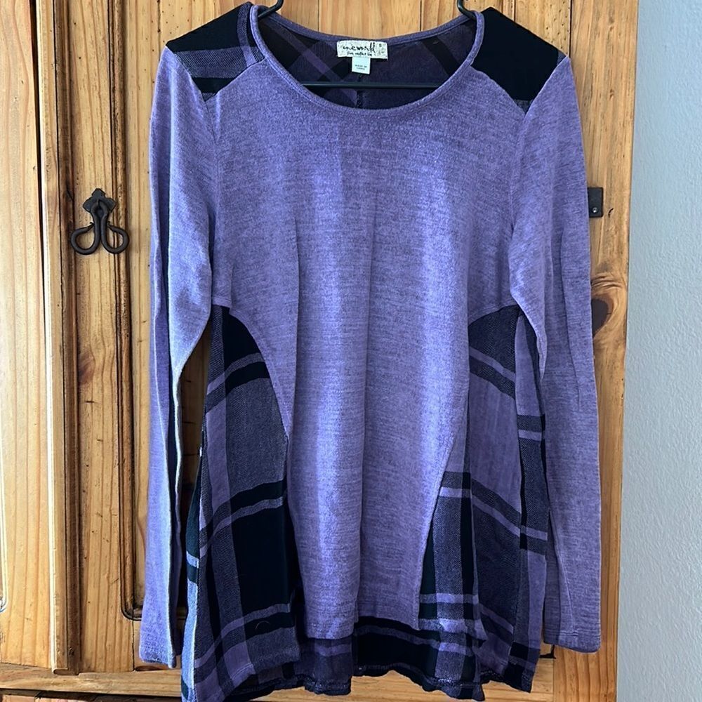 ***** 5 for $25 One World Purple and Black Tunic Top